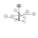 Ideal lux equinoxe plafonnier semi - affleurant a 8 bras multiples, chrome