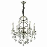 Ideal lux gioconda - lustre en cristal a 6 ampoules au fini argent� antique, e14