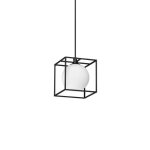 Ideal lux lingotto plafonnier suspendu a structure m�tallique, noir mat, laiton