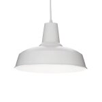 Ideal lux moby - luminaire suspendu a 1 ampoule dome blanc, e27