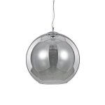 Ideal lux nemo - luminaire suspendu a 1 lumi�re, d�me moyen, gris, fum�, e27