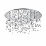 Ideal lux neve - luminaire suspendu semi - affleurant a 15 ampoules tr�s grandes bulles de verre, chrome, ...