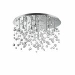 Ideal lux neve - pendentif affleurant au plafond a 12 ampoules a bulles en verre semi - souffl�, chrome, ...