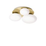 Ideal lux ninfea plafonnier rond a 3 lumi�res decoratiglass laiton
