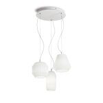 Ideal lux origami - luminaire suspendu a 3 ampoules, blanc