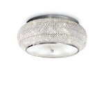 Ideal lux pasha' - plafonnier a 10 ampoules au chrome, cristal, e14