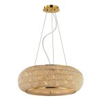Ideal lux pasha' - plafonnier a 10 ampoules en or avec cristaux, e14