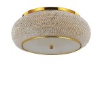 Ideal lux pasha' - plafonnier a 10 ampoules or avec cristaux, e14