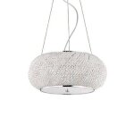 Ideal lux pasha' - suspension a 6 ampoules au fini chrome avec cristaux, e14