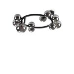 Ideal lux perlage plafonnier globe a 10 ampoules, noir, abat - jour gris fum