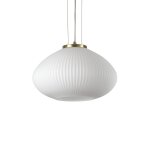 Ideal lux plisse globe dome suspension plafonnier laiton 35cm