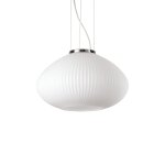 Ideal lux plisse plafonnier globe dome chrome 35cm
