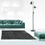 Ideal lux polly - lampadaire double a 2 lumi�res noir, e27