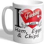 If * cking love jambon, �ufs et chips - tasse
