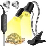 Igrowsla - lampe chauffante pour reptile a 2 ttes, spot kiev itat, minuterie, pince de gradation, 50w ...