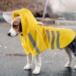 Impermable pour chien, veste a capuche rglable rflchissant avec trou de laisse - jaune 4xl - efconnection ...