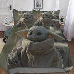 D imprim�� star wars housse couette parure de lit pcs, the mandalorian ousse de couette en microfibre ...