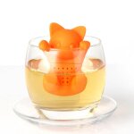 Infuseur a th rutilisable, passoire a th, filtre a th orange, thire, thire en silicone en forme ...