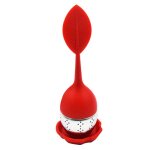 Infuseur a th en silicone, feuille en acier inoxydable, sparation du th et de l'eau avec des trous ...