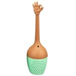 Infuseur a th en silicone, forme de geste de la main drle, passoire a th en silicone, porte - herbe ...