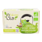 Infusion bio : camomille, mlisse, verveine, menthe poivre, rglisse - digestion - 20 sachets