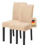 Intirilife 2x housse elastique pour chaise en crme avec une surface d'assise de 38 a 45 cm et une hauteur ...