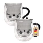 Intirilife 2x thermo verre a double paroi avec design chat en noir - 200ml de contenance - tasses isolées ... Intirilife 2x thermo verre a double paroi avec design chat en noir - 200ml de contenance - tasses isolées ...