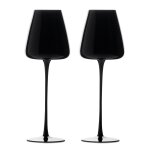 Intirilife 2x verre a vin au design moderne en noir - capacit de 500 ml - verre a vin rouge vin blanc, ...
