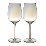 Intirilife 2x verre a vin avec reflets arc - en - ciel et forme ondul�e - 440 ml de capacit� - calice ...