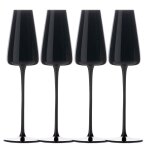 Intirilife 4x verre a champagne au design moderne en noir - capacit de 220 ml - verre pour champagne, ...