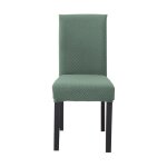Intirilife 6x housse elastique pour chaise en vert clair a motifs avec une surface d'assise de 38 a 45 ...