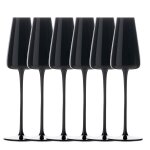 Intirilife 6x verre a champagne au design moderne en noir - capacit de 220 ml - verre pour champagne, ...