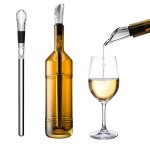 Intirilife barre de refroidissement du vin pratique en acier inoxydable avec bec verseur en argent - ...