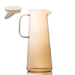 Intirilife carafe, pichet en verre, en ambre - 1. 7 litres de capacit - verre, carafe d'eau avec couvercle ...