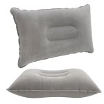 Intirilife oreiller gonflable en gris - 33. 5 x 22 cm - oreiller rectangulaire de forme ergonomique pour ...