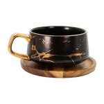 Intirilife tasse en cramique avec design marbr en noir - environ 200 ml - tasse a caf, tasse a th ...