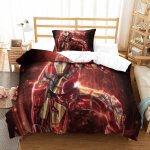 Iron man impression en d parure de couette avec fermeture eclair housse de couette respirantepour tout ...