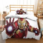 Iron man impression en d parure de couette avec fermeture eclair housse de couette respirantepour tout ...