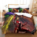 Iron man impression en d parure de couette avec fermeture eclair housse de couette respirantepour tout ...