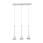 Italux anela wh - suspension moderne blanche a 3 lumi�res avec abat - jour blanc led, gu10