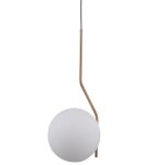 Italux carimi - suspension moderne a suspendre en laiton miel a 1 lumi�re avec abat - jour blanc, e27 ...
