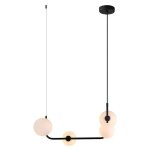 Italux ferrand - luminaire suspendu moderne noir a 4 lumi�res avec abat - jour blanc, g9 dimmable