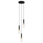Italux perola - pendentif suspendu moderne noir, or 3 lumi�res, e14