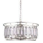 Italux priscilla - pendentif suspendu moderne champagne argent� 6 lumi�res, e14