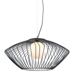 Italux zeno - pendentif suspendu moderne noir 1 lumi�re avec abat - jour noir, blanc, e27