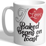 J'aime les fves au lard sur du pain grill - mug