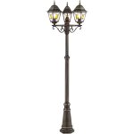 Janel lampadaire extrieur, noir dore, e27 max 3x60w, ampoule non incluse