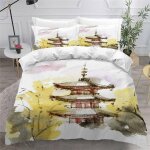 Japon housse de couette x imprim�� d encre aquarelle parure de lit personnes ado fille enfants microfibre ...
