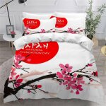 Japon housse de couette x imprim�� d fleurs de cerisier parure de lit personnes ado fille enfants microfibre ...