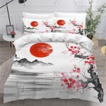 Japon housse de couette x imprim�� d fleurs de cerisier parure de lit personnes ado fille enfants microfibre ...